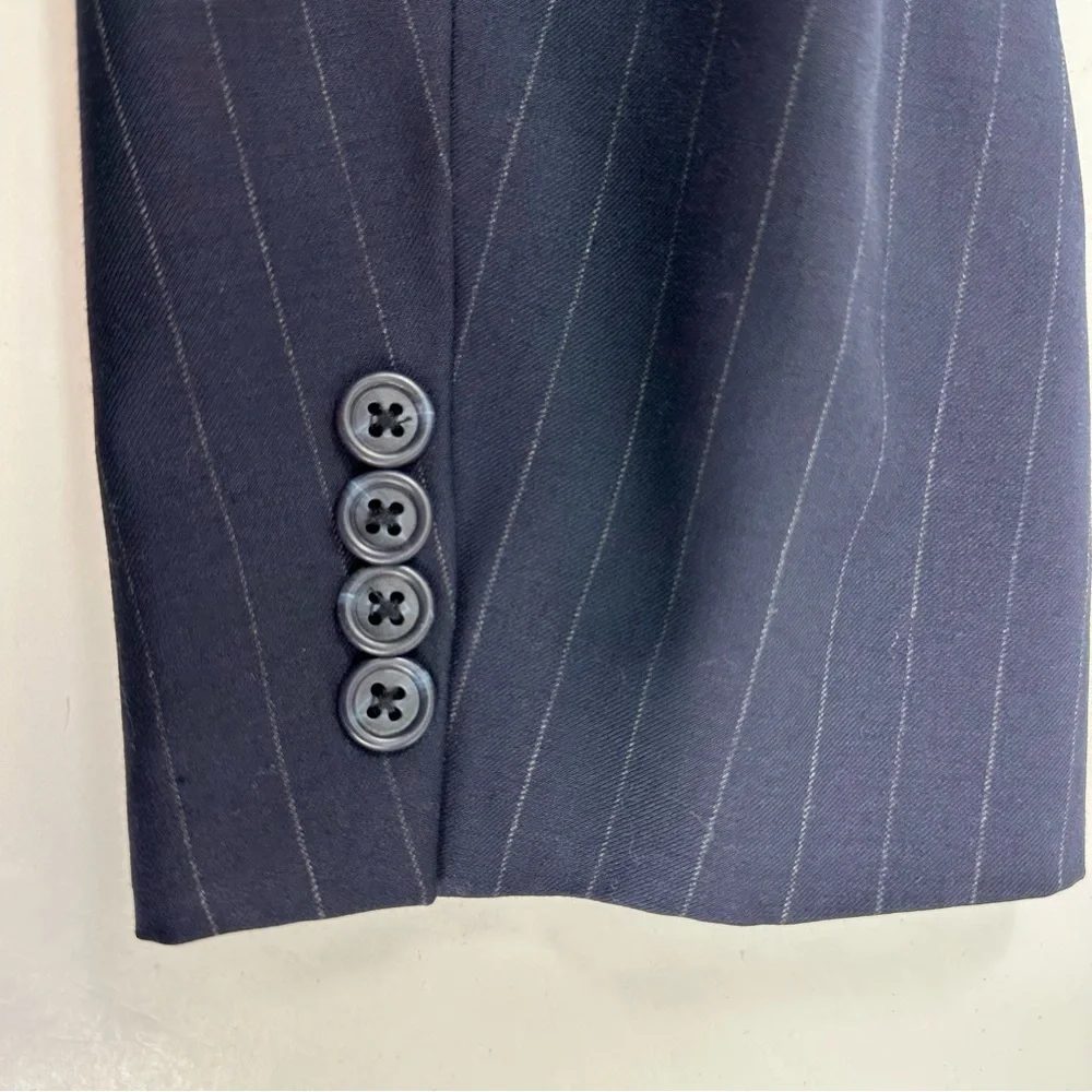 Hart Schaffer Marx Wool Men's Navy Pinstripe Blazer